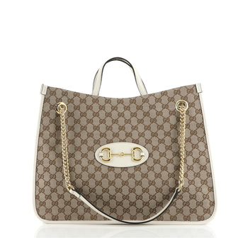 Gucci Horsebit 1955 Chain Tote GG Canvas Large