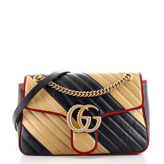 Gucci GG Marmont Flap Bag Diagonal Quilted Leather Medium