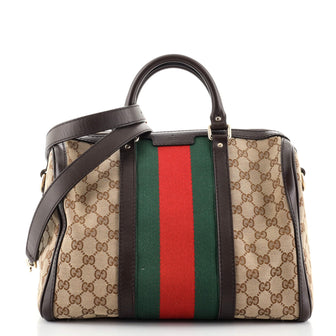 Gucci Vintage Web Boston Bag GG Canvas Medium