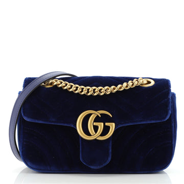 Gucci GG Marmont Flap Bag Matelasse Velvet Mini