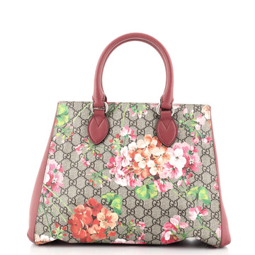 Gucci Convertible Shopping Tote Blooms Print GG Coated Canvas Large