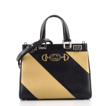 Gucci Zumi Top Handle Bag Striped Leather Small
