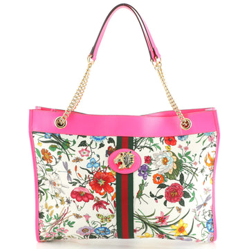 Gucci Rajah Chain Tote Flora Canvas Large