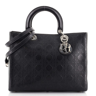 Christian Dior Lady Dior Bag Cannage Embossed Calfskin Large