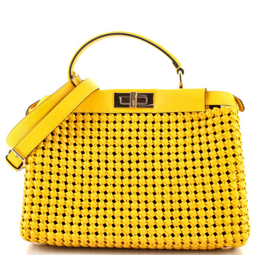 Fendi Peekaboo Bag Braided Leather Regular