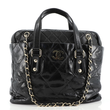 Chanel Portobello Zip Tote Quilted Glazed Calfskin Medium