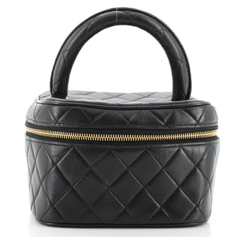 Chanel Vintage Cosmetic Case Quilted Lambskin Medium