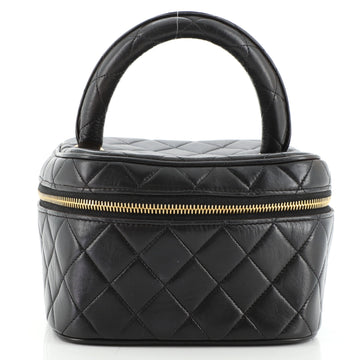 Chanel Vintage Cosmetic Case Quilted Lambskin Medium