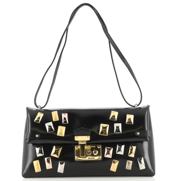 Louis Vuitton Sac Triangle Handbag Embellished Glazed Calfskin PM