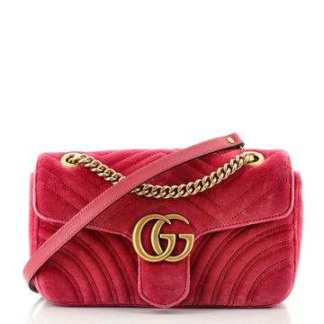 Gucci GG Marmont Flap Bag Matelasse Velvet Small
