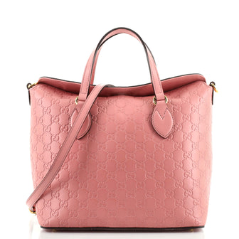 Gucci Signature Fold Over Tote Guccissima Leather Medium