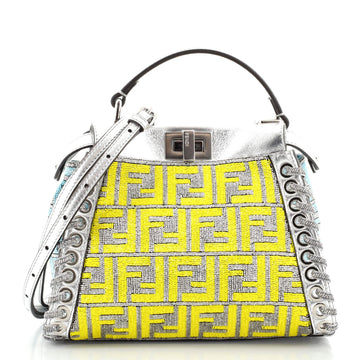 Fendi Peekaboo Bag Whipstitch Beaded Leather Mini