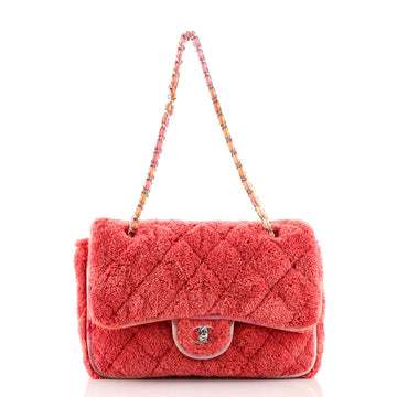 Chanel Classic Single Flap Bag Quilted Terry Cloth and Ribbon Jumbo