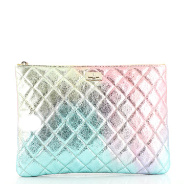 Chanel Reissue 2.55 O Case Clutch Quilted Multicolor Metallic Goatskin Medium