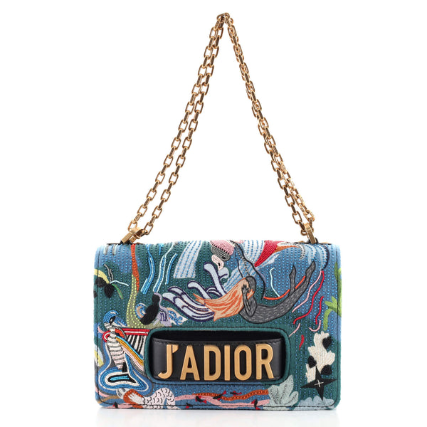 Christian Dior J'Adior Flap Bag Embroidered and Beaded Leather