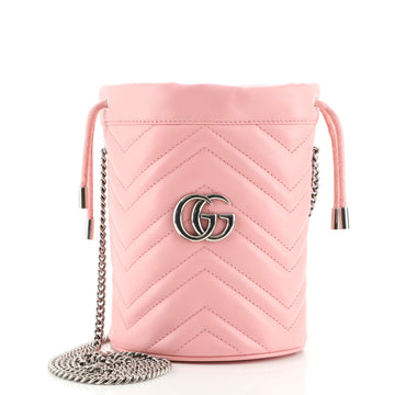 Gucci GG Marmont Bucket Bag Matelasse Leather Mini