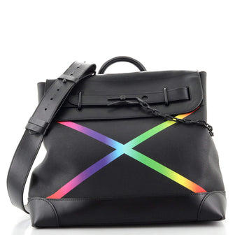 Louis Vuitton Steamer Taiga PM Black/Rainbow in Taiga Leather with Matte  Black - US