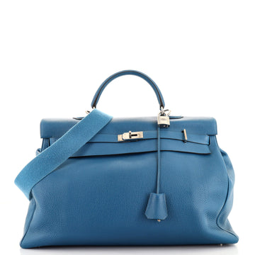 Hermes Kelly Travel Handbag Clemence 50