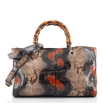 Gucci Bamboo Shopper Tote Python Medium
