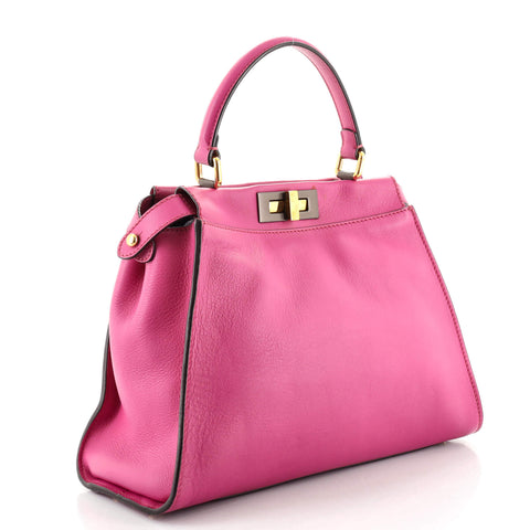 Fendi Peekaboo Bag Rigid Leather Regular Pink 125911455