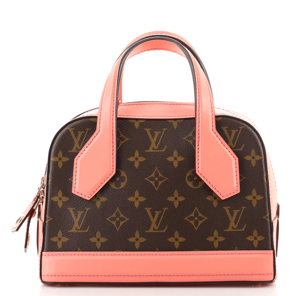 Louis Vuitton Brown Monogram Coated Canvas And Red Calfskin Dora