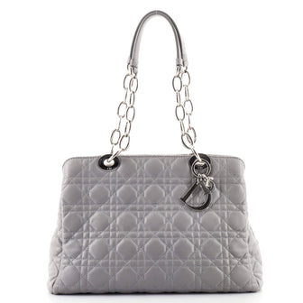 Christian Dior Soft Zipped Shopping Tote Cannage Quilt Lambskin Medium