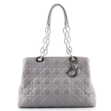 Christian Dior Soft Zipped Shopping Tote Cannage Quilt Lambskin Medium
