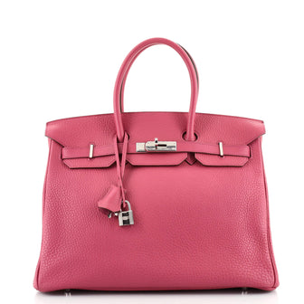 Hermes Birkin Handbag Pink Fjord with Palladium Hardware 35