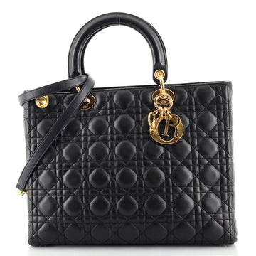 Christian Dior Vintage Lady Dior Bag Cannage Quilt Lambskin Large