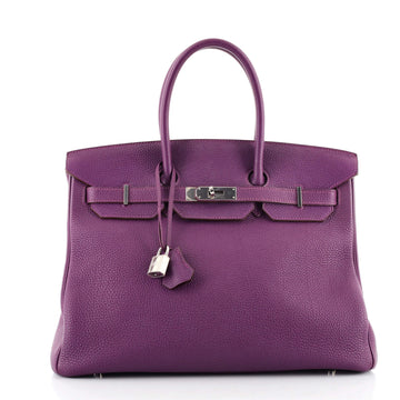 Hermes Birkin Handbag Purple Togo with Palladium Hardware 35