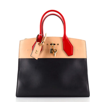 Louis Vuitton City Steamer Handbag Leather MM