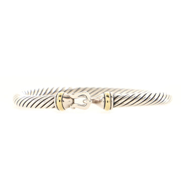 David Yurman Cable Buckle Bracelet Sterling Silver with 18K Yellow Gold 5mm