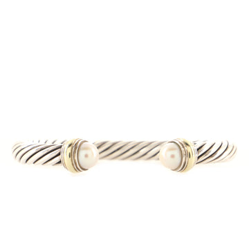 David Yurman Cable Classic Bracelet Sterling Silver with 14K Yellow Gold and Pearls 7mm