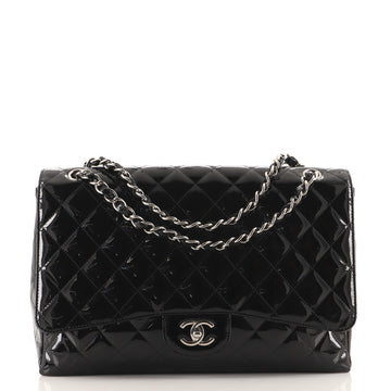 Chanel Vintage Classic Single Flap Bag Quilted Patent Maxi