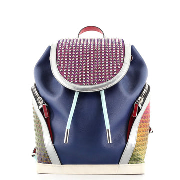 Christian Louboutin Explorafunk Backpack Spiked Holographic Leather