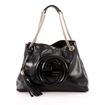 Gucci Soho Shoulder Bag Chain Strap Patent Medium