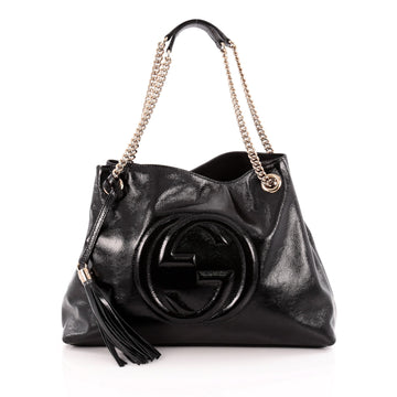Gucci Soho Shoulder Bag Chain Strap Patent Medium
