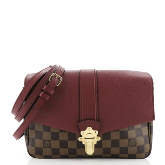 Louis Vuitton Clapton Handbag Damier and Leather PM Black 2282651