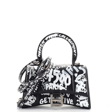 Balenciaga Graffiti Hourglass Top Handle Bag Leather XS