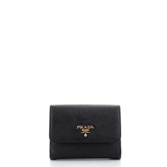 Prada French Wallet Saffiano Leather Compact