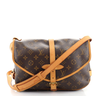 Louis Vuitton Saumur Handbag Monogram Canvas 30 Brown 1261693