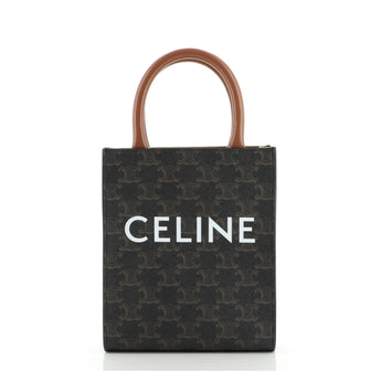 Celine Vertical Cabas Tote Triomphe Coated Canvas Mini