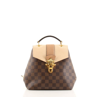 LOUIS VUITTON Clapton Backpack Damier Ebene Leather Brown