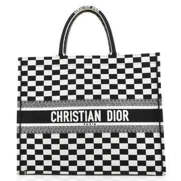 Christian Dior Book Tote Check Canvas