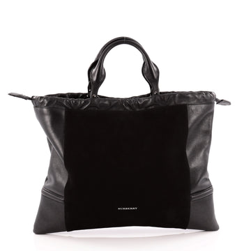 Burberry Big Crush Tote Nubuck and Leather Large