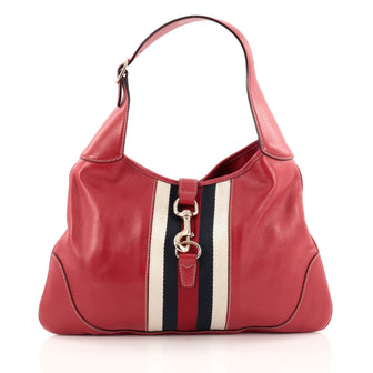 Gucci Web Jackie O Handbag Leather Medium