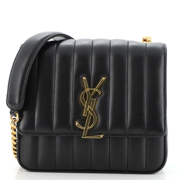 Saint Laurent Vicky Crossbody Bag Vertical Quilted Leather Medium