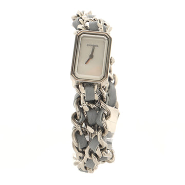 Chanel Premiere Rock Triple Row Quartz Watch Stainless Steel and Leather with Mother of Pearl 16
