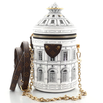 Louis Vuitton Cannes Vase Handbag Limited Edition Fornasetti Architettura Print Leather and Monogram Canvas