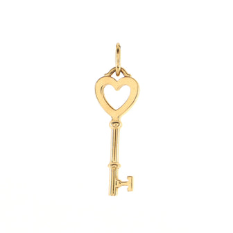 Tiffany & Co. Heart Key Pendant Necklace 18K Yellow Gold Mini